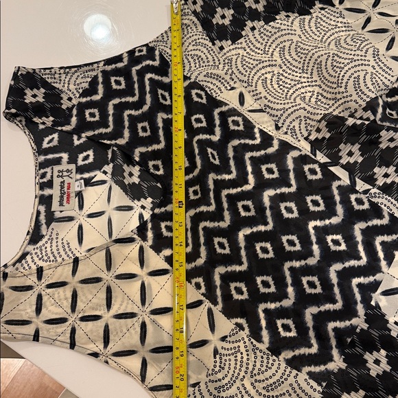 Johnny Was Black and Cream Geometric Maxi Dress - Picture 13 of 13